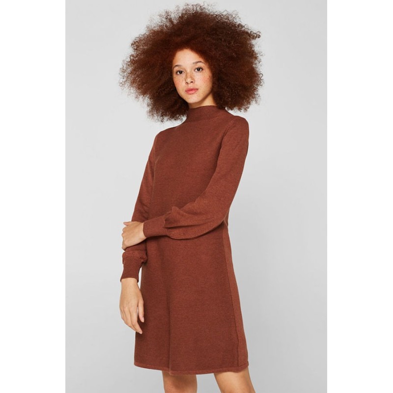 Robe-pull à manches ballon, 100 % coton